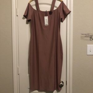 Boohoo Plus Jenna Strappy Neck MIDI Bodycon Dress - Rose US size 16